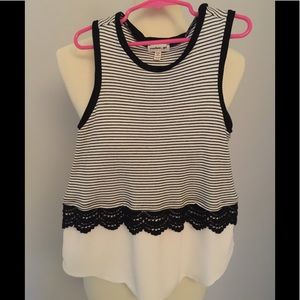 White and black layered tank